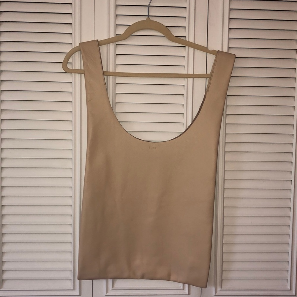 NWOT Baggu Large Natural Leather Shopper